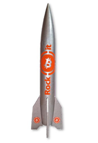 Bitcoin "Rock it" – Raketenmodell, Pokal silbern
