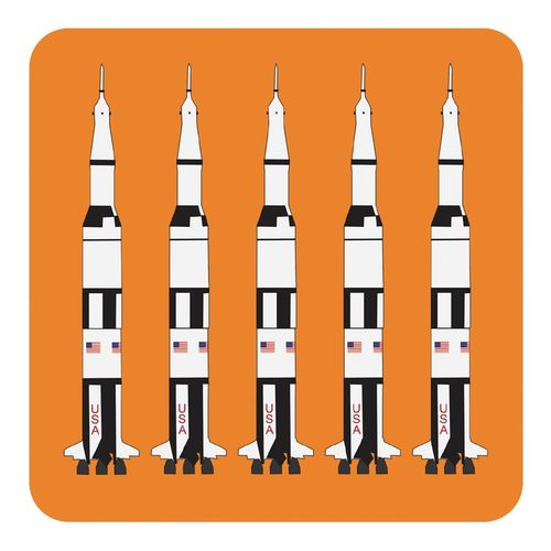 Design set – Cork coaster Saturn V, orange