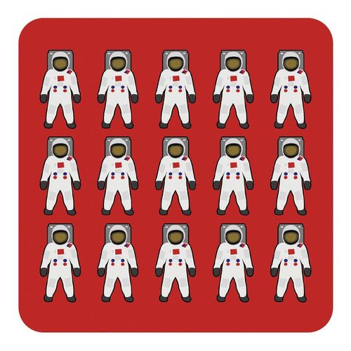Design set – Cork coaster Astronaut, red