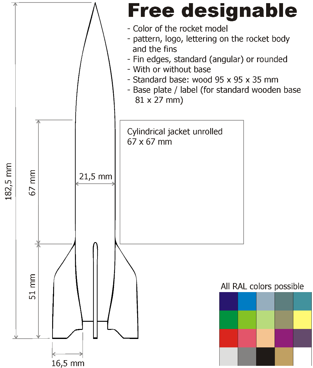 Weltraumladen > Rocket individual - Free designable rocket model